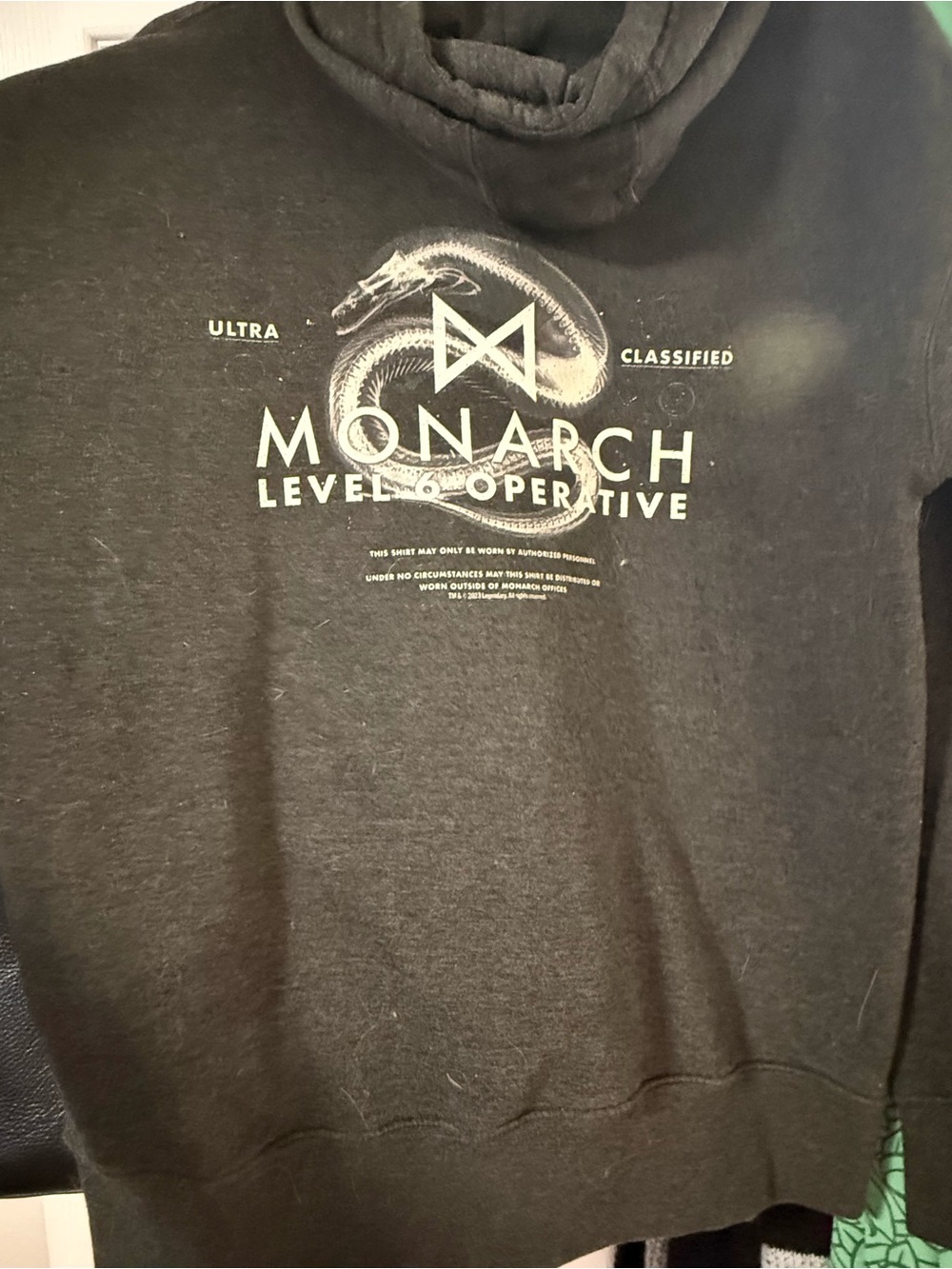 Ultra Classified Black Men's Hoodie - Level Operative Graphic Monarch